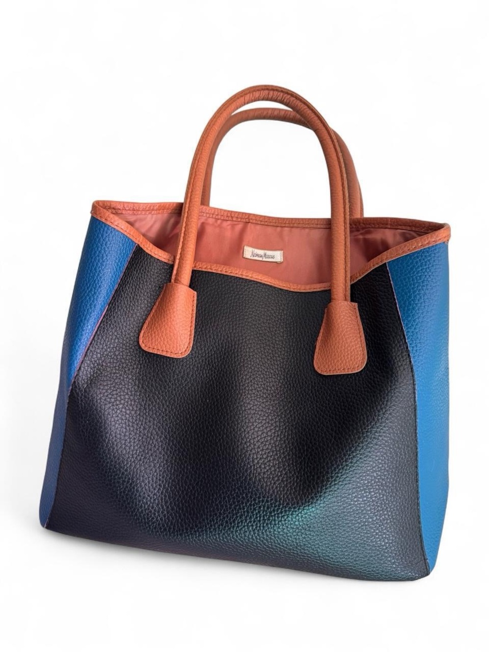 Neiman Marcus Color Block Leather Tote in excellent condition